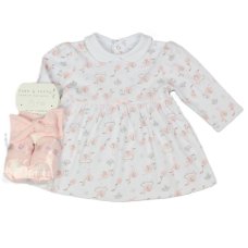 M14278: Baby Girls Dress Headband & Bootees Outfit (NB-3 Months)